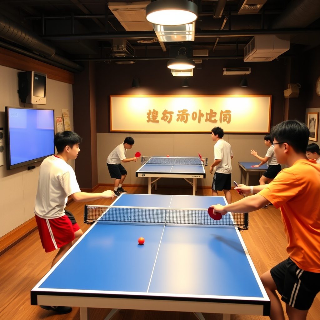 卓球の試合風景